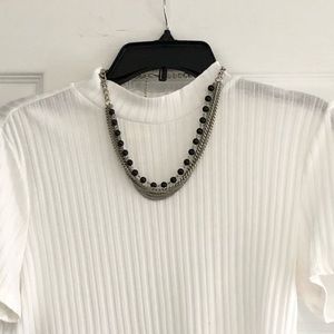 Women’s black/silver beaded necklace